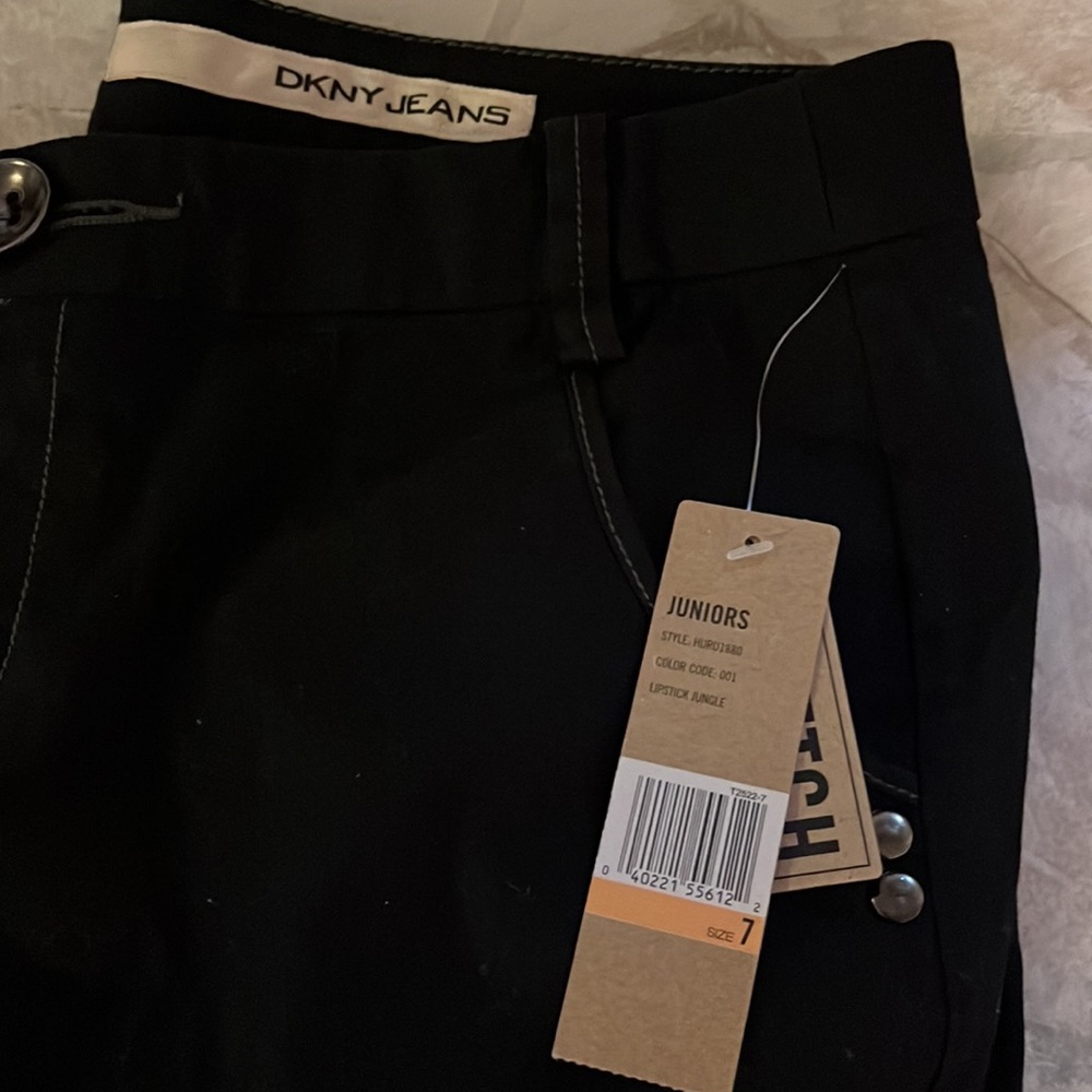 Dkny black cotton Capri Nwt size 7 - Picture 2 of 9